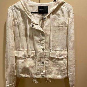 Sanctuary Linen snap and hidden zip front jacket